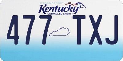 KY license plate 477TXJ