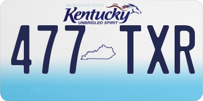KY license plate 477TXR