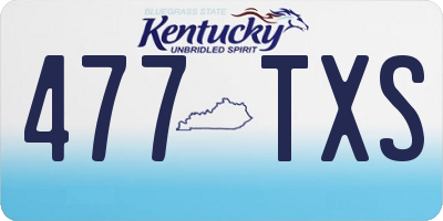KY license plate 477TXS