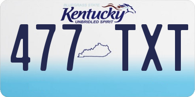 KY license plate 477TXT