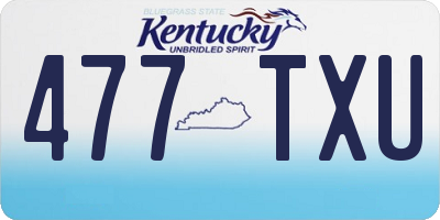 KY license plate 477TXU