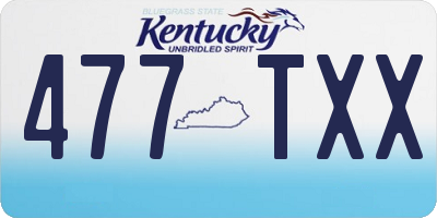 KY license plate 477TXX