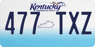 KY license plate 477TXZ