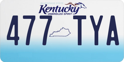 KY license plate 477TYA