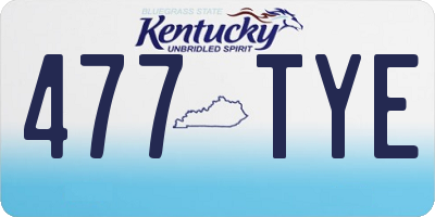 KY license plate 477TYE