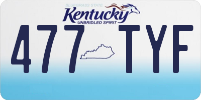 KY license plate 477TYF