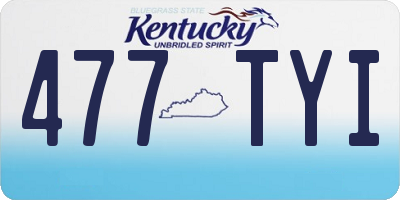 KY license plate 477TYI