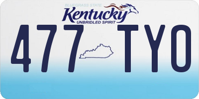 KY license plate 477TYO
