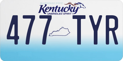 KY license plate 477TYR