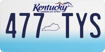 KY license plate 477TYS