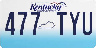 KY license plate 477TYU