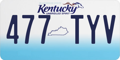 KY license plate 477TYV