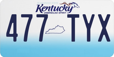 KY license plate 477TYX