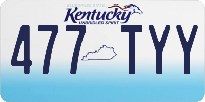 KY license plate 477TYY