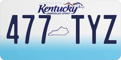 KY license plate 477TYZ