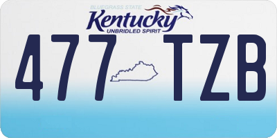 KY license plate 477TZB