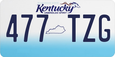KY license plate 477TZG