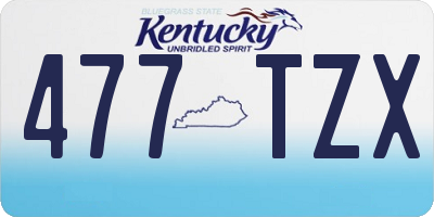 KY license plate 477TZX
