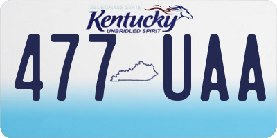 KY license plate 477UAA