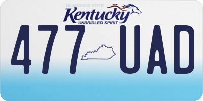 KY license plate 477UAD