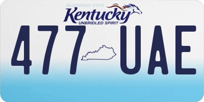 KY license plate 477UAE