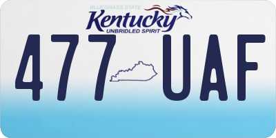 KY license plate 477UAF