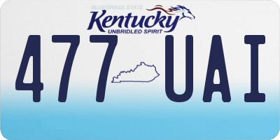 KY license plate 477UAI