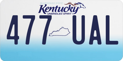 KY license plate 477UAL