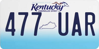 KY license plate 477UAR