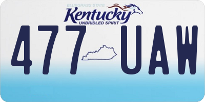 KY license plate 477UAW