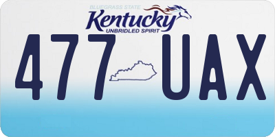 KY license plate 477UAX