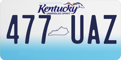KY license plate 477UAZ