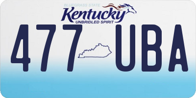 KY license plate 477UBA