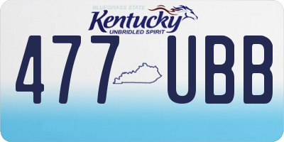 KY license plate 477UBB