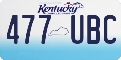 KY license plate 477UBC