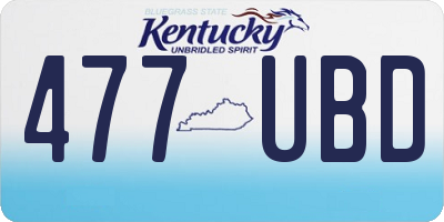 KY license plate 477UBD