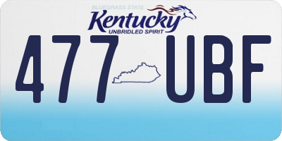 KY license plate 477UBF