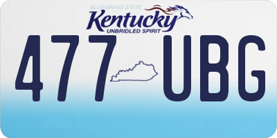 KY license plate 477UBG