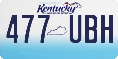 KY license plate 477UBH