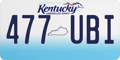 KY license plate 477UBI