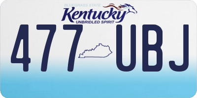 KY license plate 477UBJ