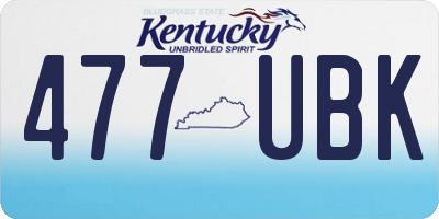 KY license plate 477UBK