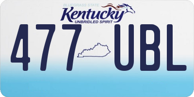 KY license plate 477UBL