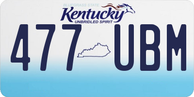 KY license plate 477UBM