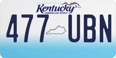 KY license plate 477UBN