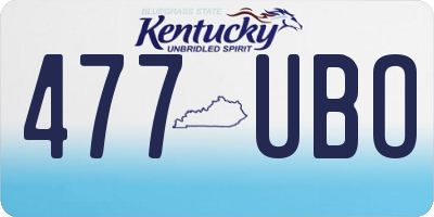 KY license plate 477UBO