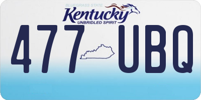 KY license plate 477UBQ