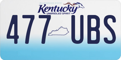 KY license plate 477UBS