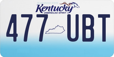 KY license plate 477UBT