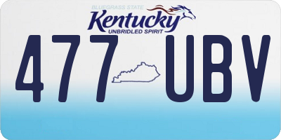 KY license plate 477UBV